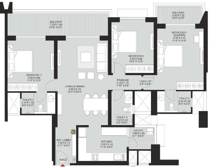 3 BHK Plan